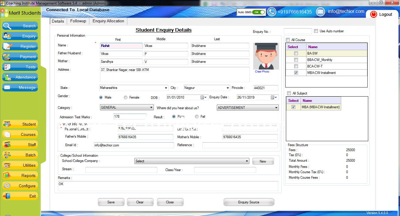 Techior Coaching Screenshots
